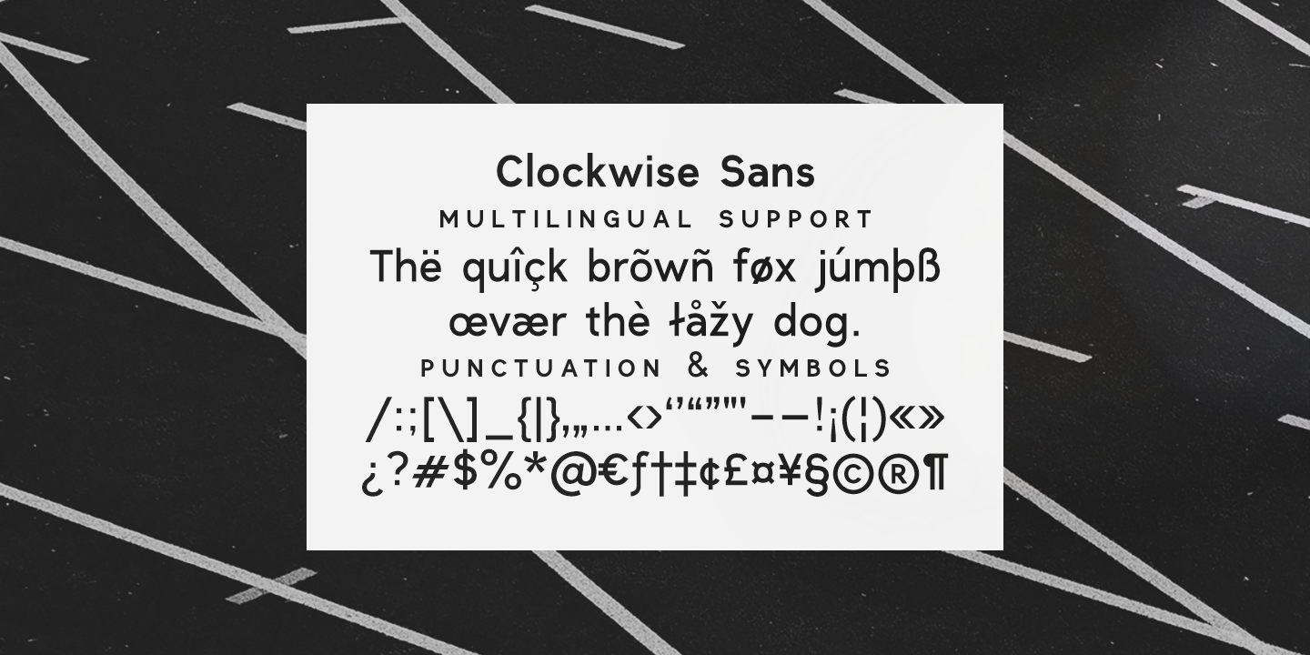 Przykład czcionki Clockwise Bold Italic